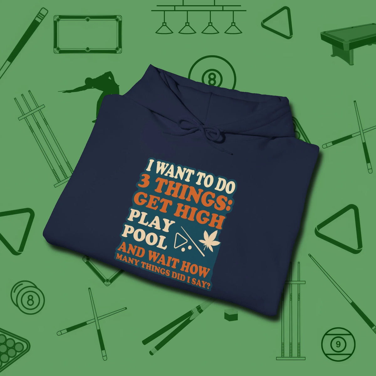 3 Things Hoodie, folded view, in Navy a clean fit for the dirtiest safeties