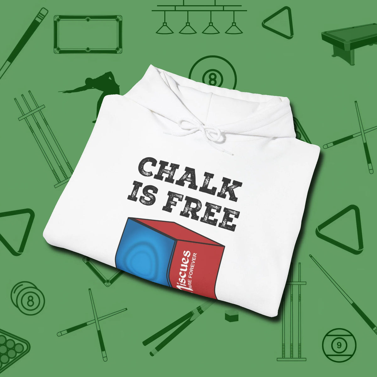 Chalk is Free Hoodie, folded view, in White for shooters who dress like they play: sharp