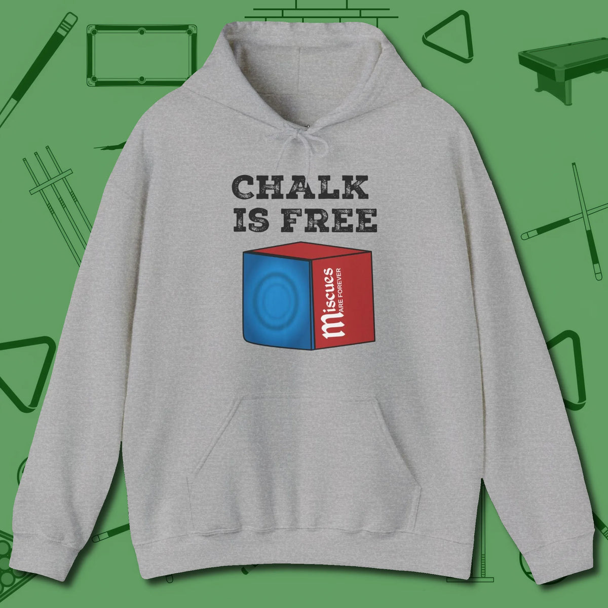 Chalk is Free Hoodie, front view, in Sport Grey for players who live the game