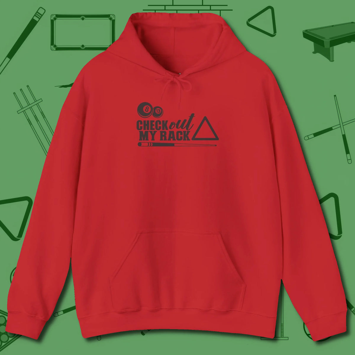 Check Out My Rack Hoodie, front view, in Red make every shot — and outfit — count