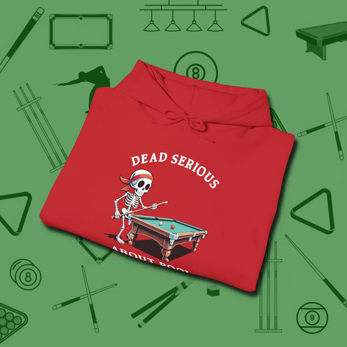 Dead Serious About Hoodie, folded view, in Red smart apparel for strategic players