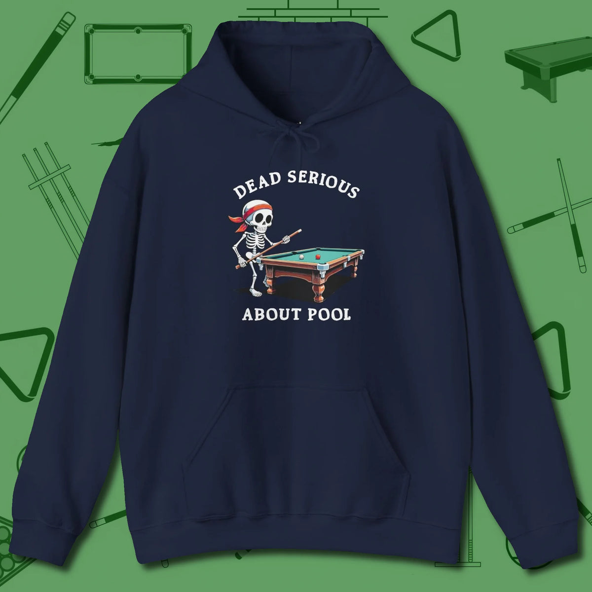 Dead Serious About Hoodie, front view, in Navy it’s not a hobby — it’s a lifestyle