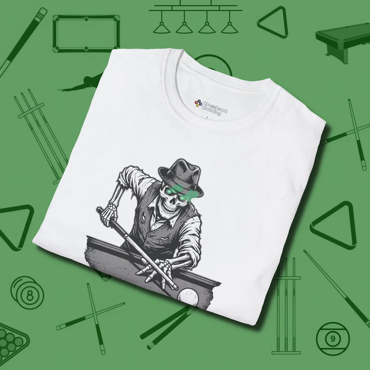 Dead Stroke T-Shirt, folded view, in White for hustlers who keep it honest