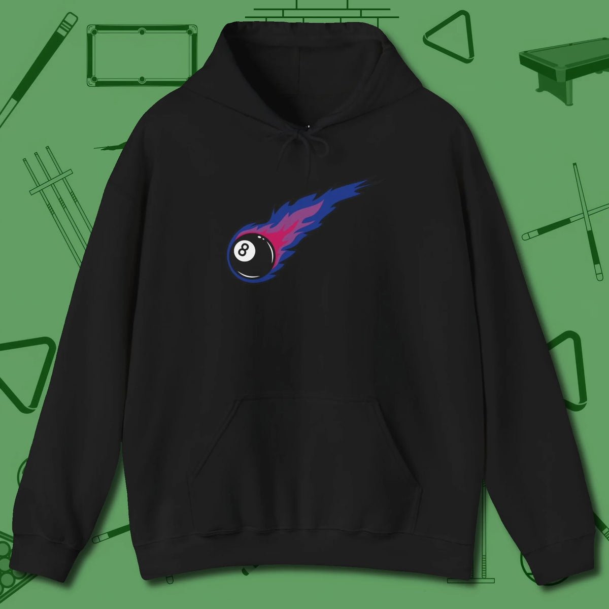 Eight Ball Comet Hoodie, front view, in Black smart enough for the felt and the street