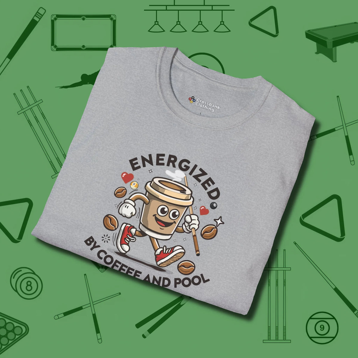 Energized By Coffee And T-Shirt, folded view, in Sport Grey fashion with break-and-run energy