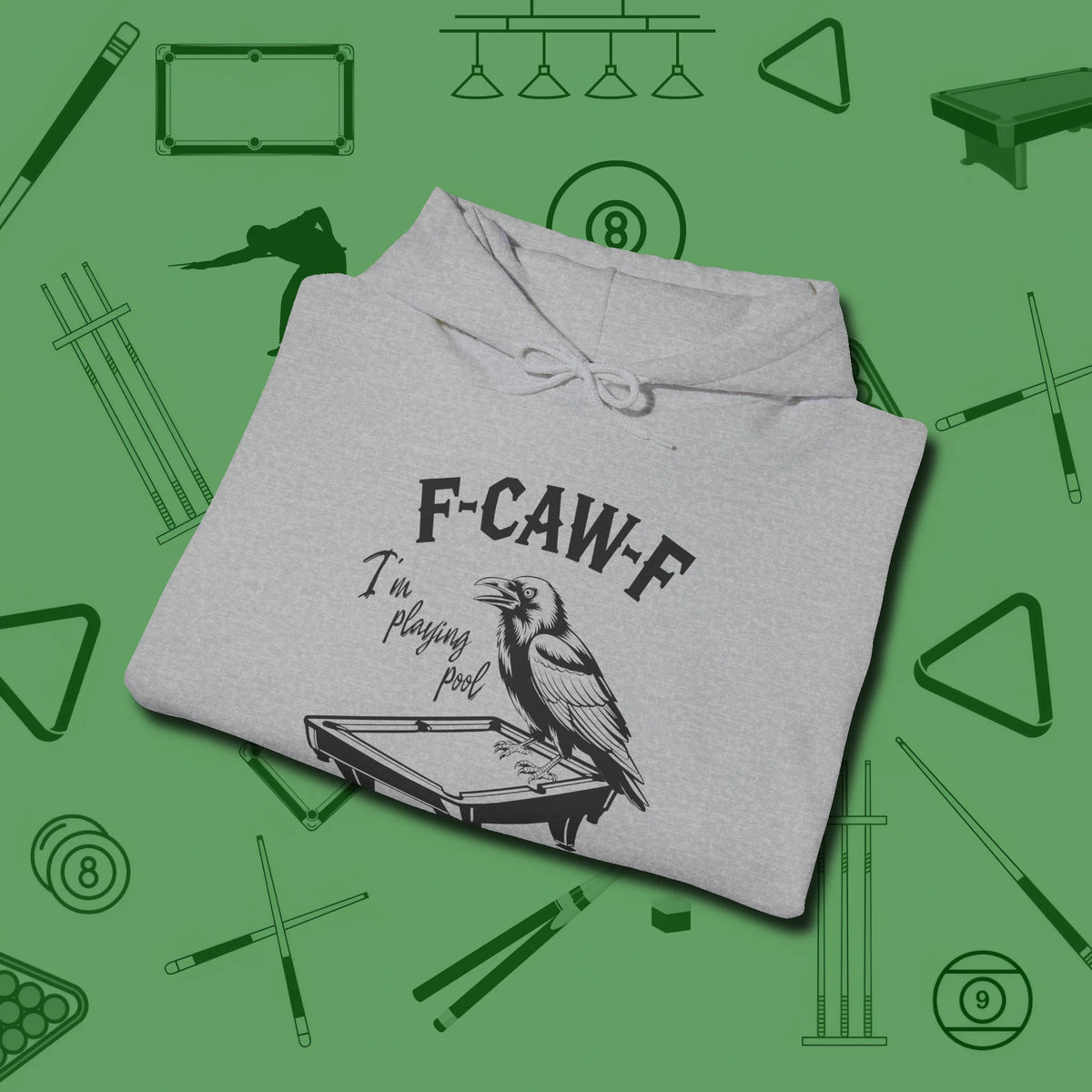 F-CAW-F Crow Hoodie, folded view, in Sport Grey dress for the shot you want to take