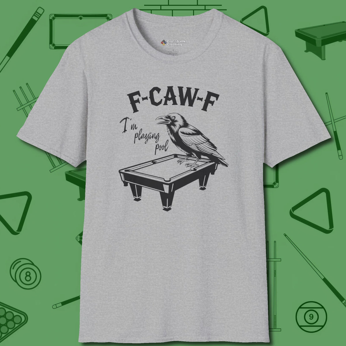 F-CAW-F Crow T-Shirt, front view, in Sport Grey make every shot — and outfit — count