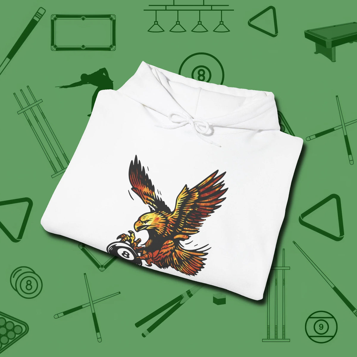 Fire Eagle Hoodie, folded view, in White smart apparel for strategic players