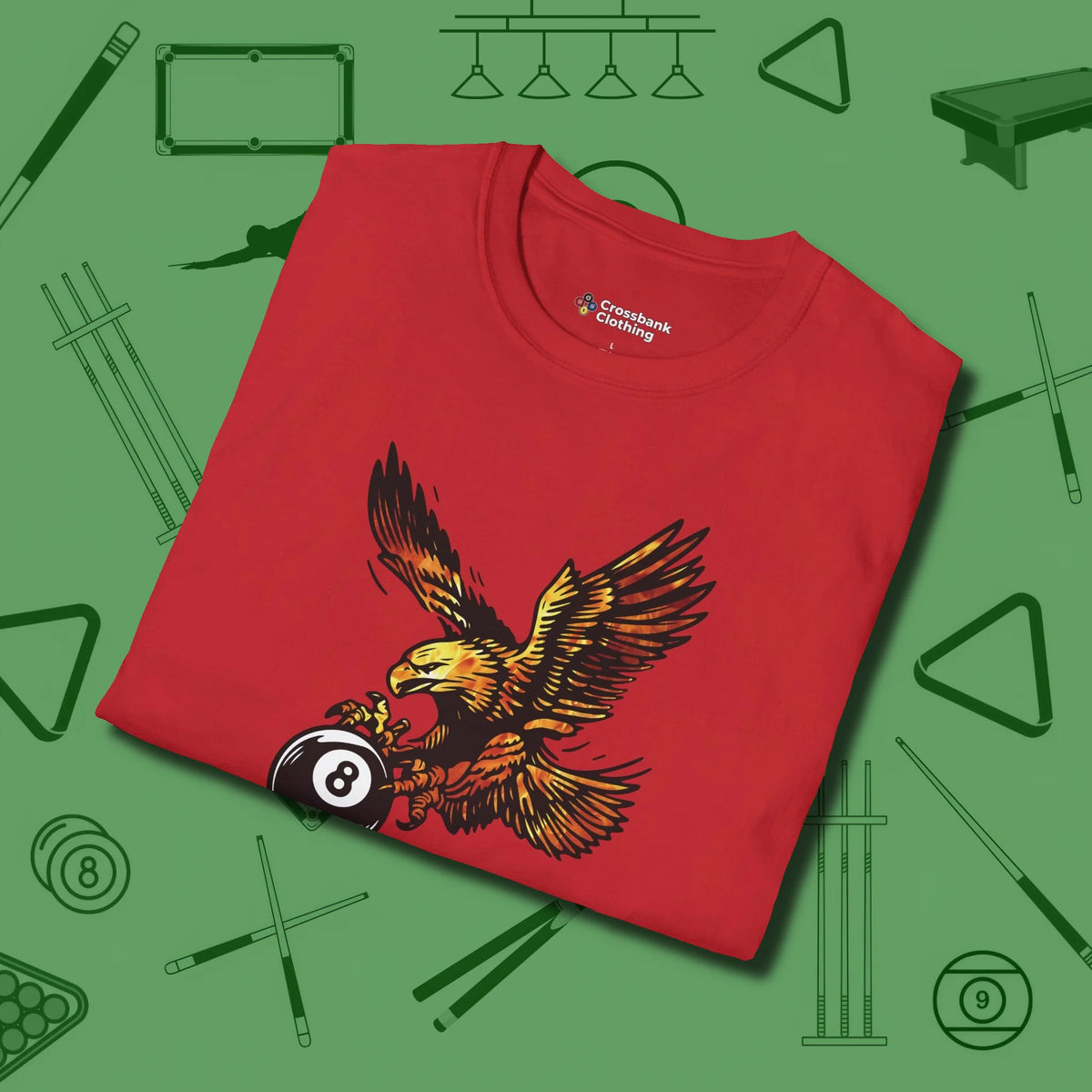 Fire Eagle T-Shirt, folded view, in Red strike fear with swagger and precision