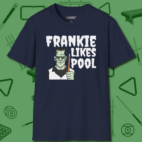 Frankie Likes Customizable T-Shirt, front view, in Navy attitude built for the long haul