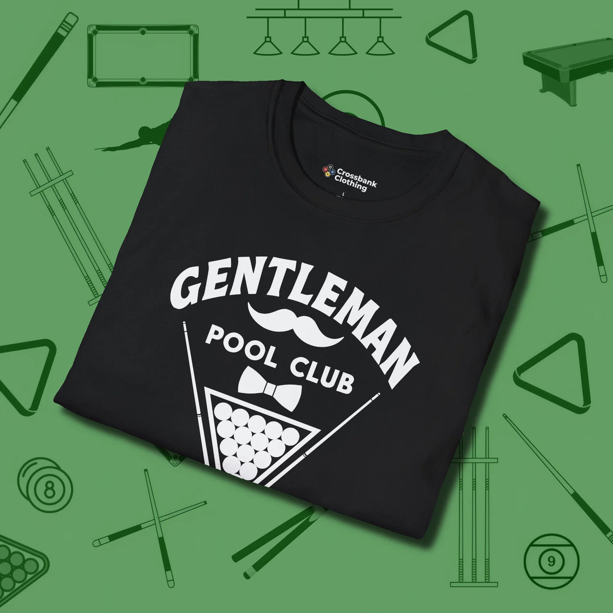 Gentleman Club T-Shirt, folded view, in Black what champions wear between racks