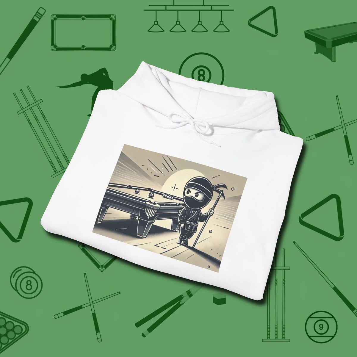 Irate Ninja Hoodie, folded view, in White for players who live the game