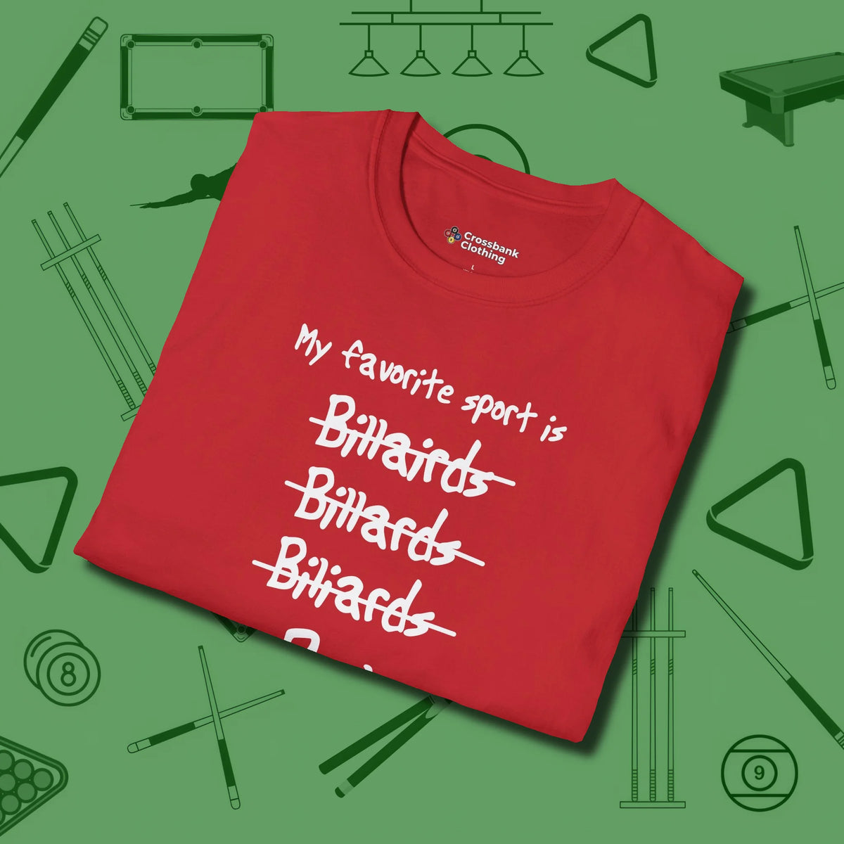 My Favorite Sport Is T-Shirt, folded view, in Red what champions wear between racks