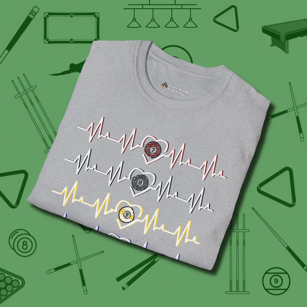 7, 8, 9, and 10 Heartbeats T-Shirt, folded view, in Sport Grey dress for the shot you want to take