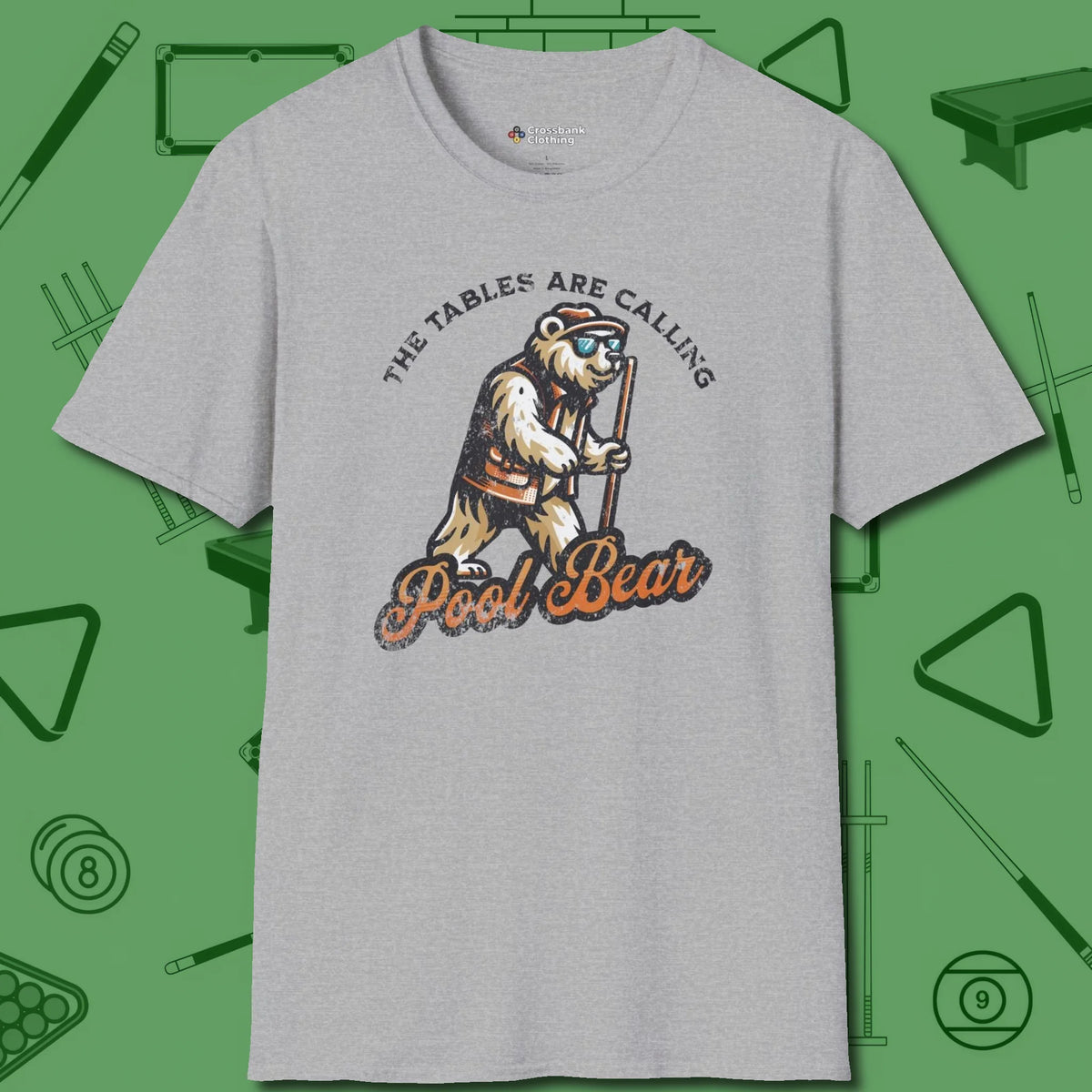 Bear T-Shirt, front view, in Sport Grey because you don’t just play — you represent