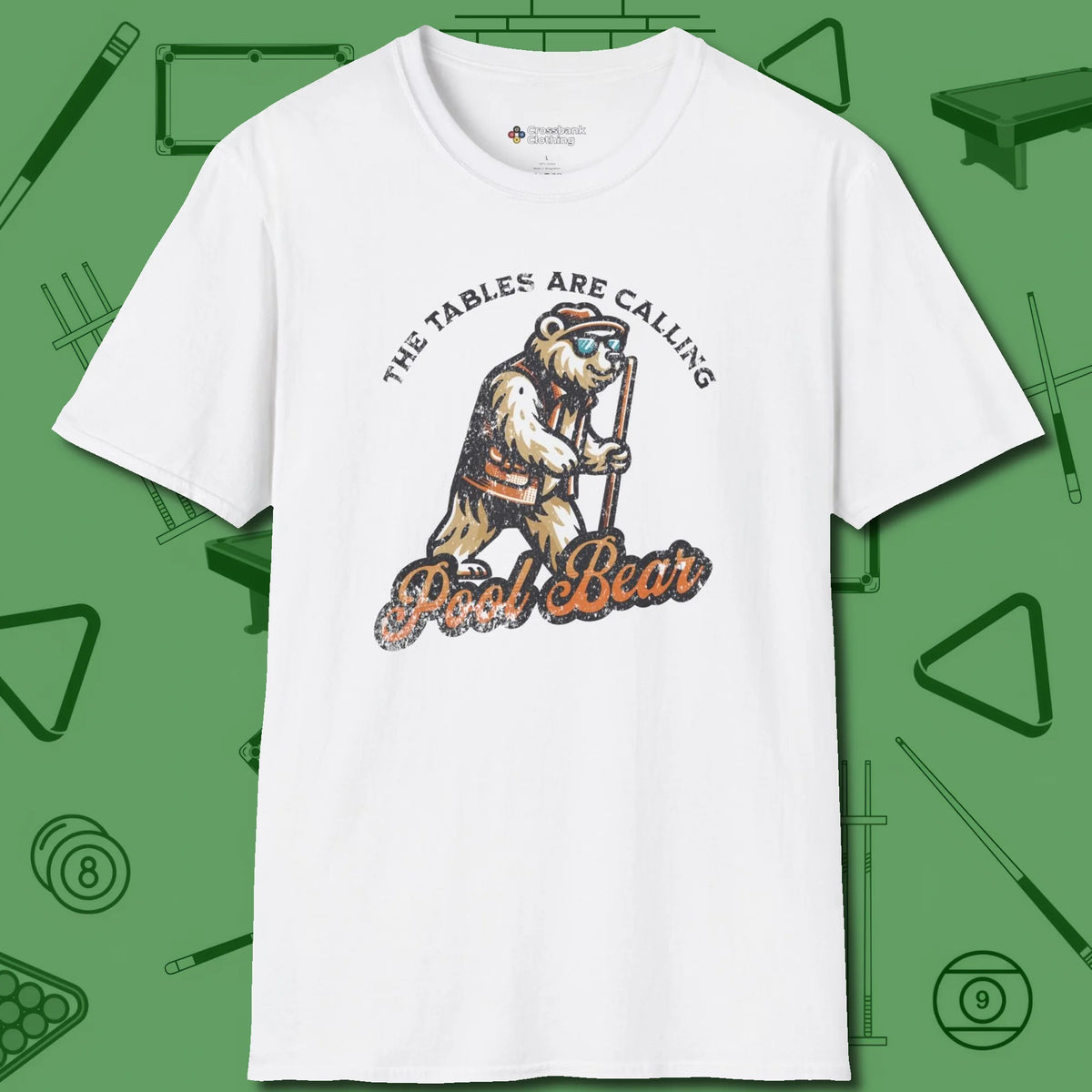 Bear T-Shirt, front view, in White from chalk to clutch, look the part