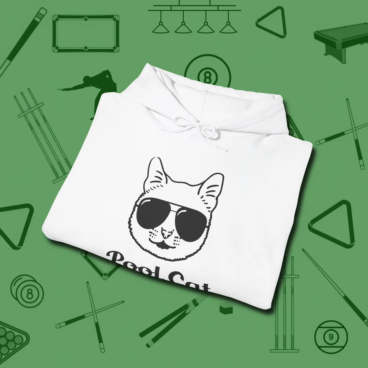 Cat Hoodie, folded view, in White precise, confident, always in control