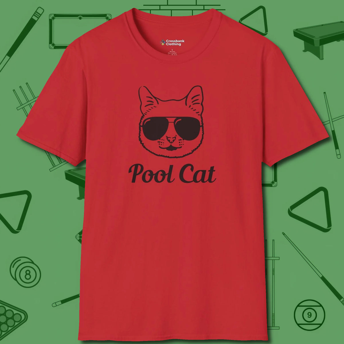 Cat T-Shirt, front view, in Red as serious as your stroke
