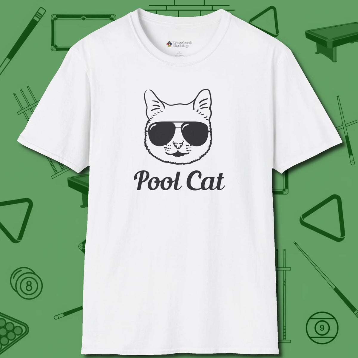 Cat T-Shirt, front view, in White your secret weapon off the table