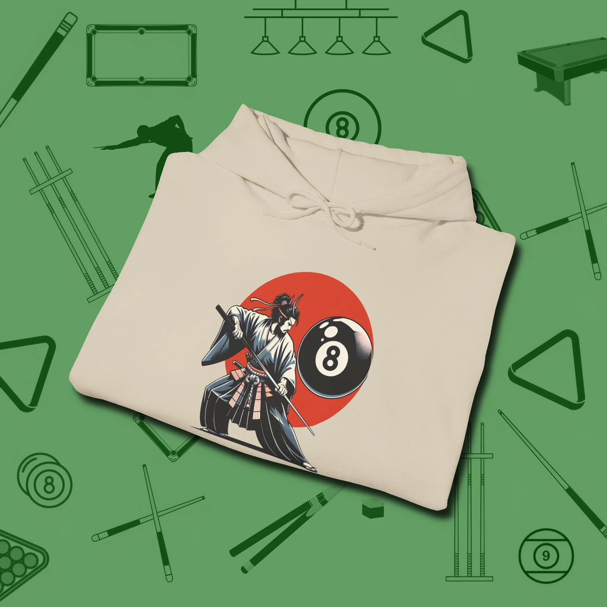 Hall Samurai Hoodie, folded view, in Sand smart enough for the felt and the street