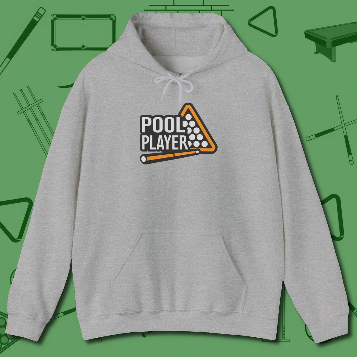 Hoodie, front view, in Sport Grey the shirt that plays position