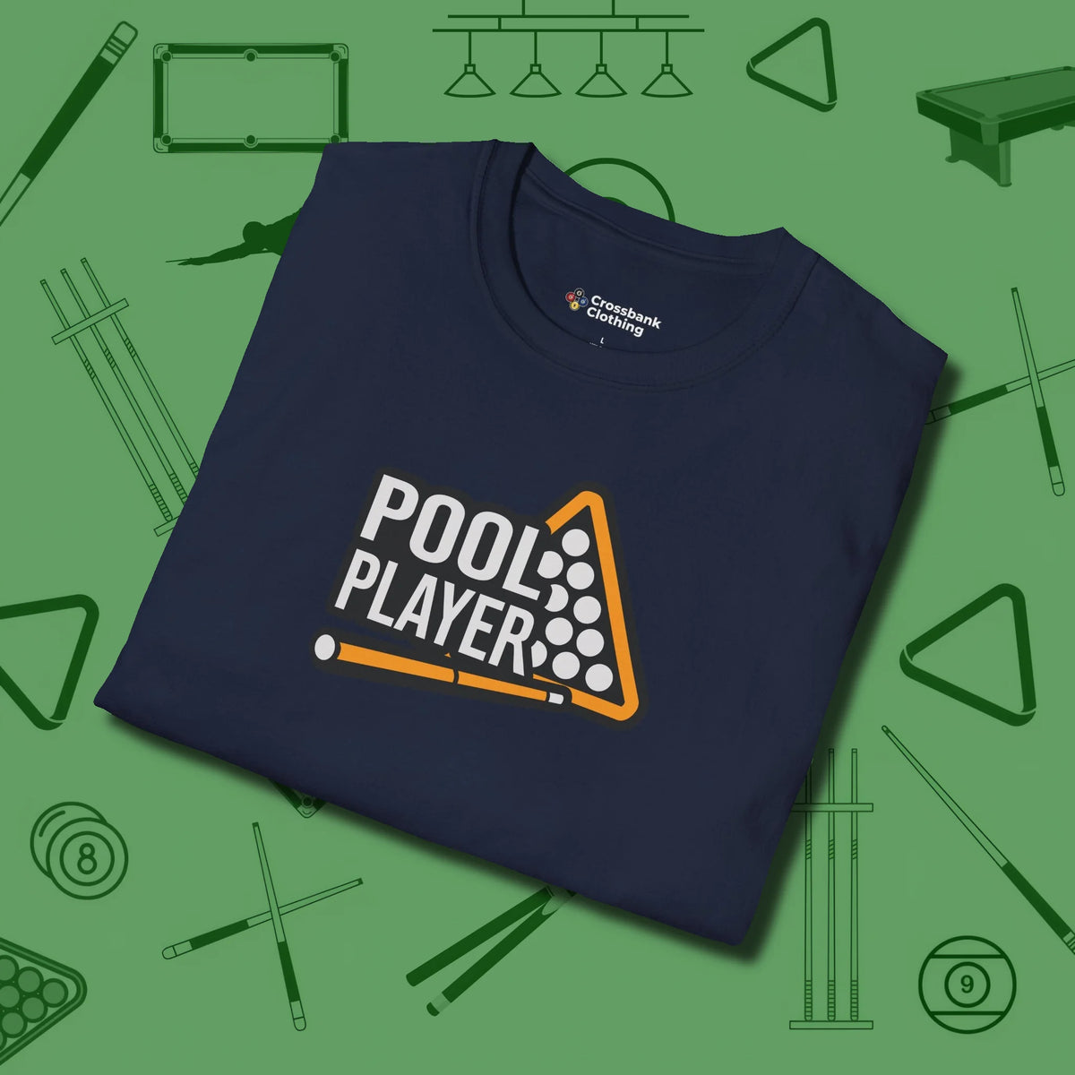 T-Shirt, folded view, in Navy the shirt that plays position