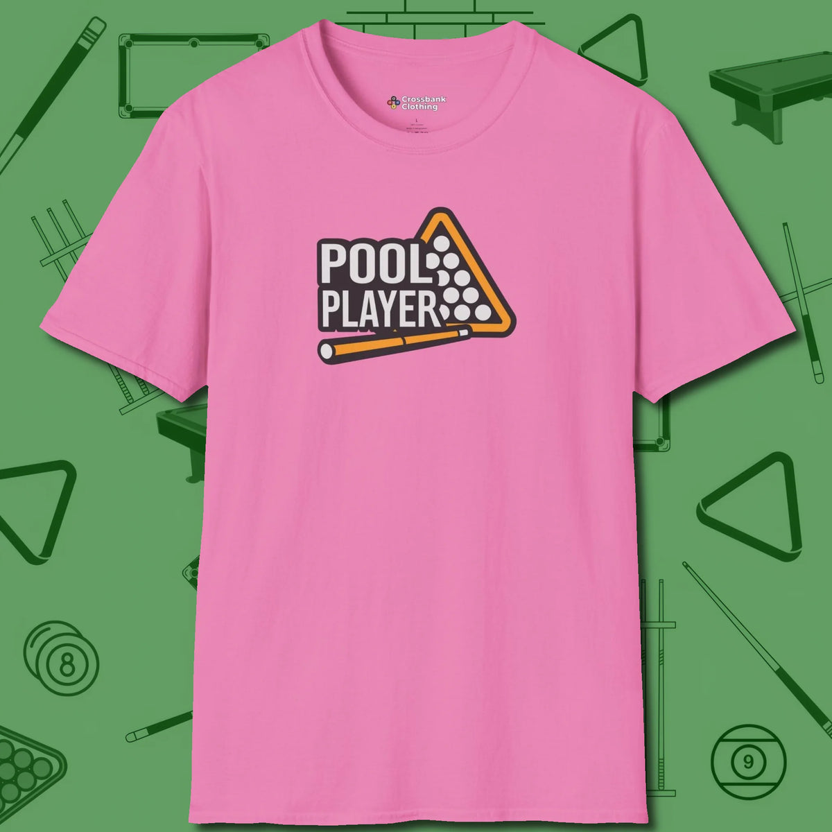 T-Shirt, front view, in Azalea for shooters who dress like they play: sharp