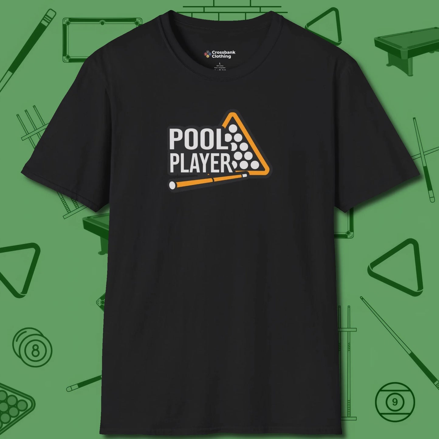 T-Shirt, front view, in Black from chalk to clutch, look the part