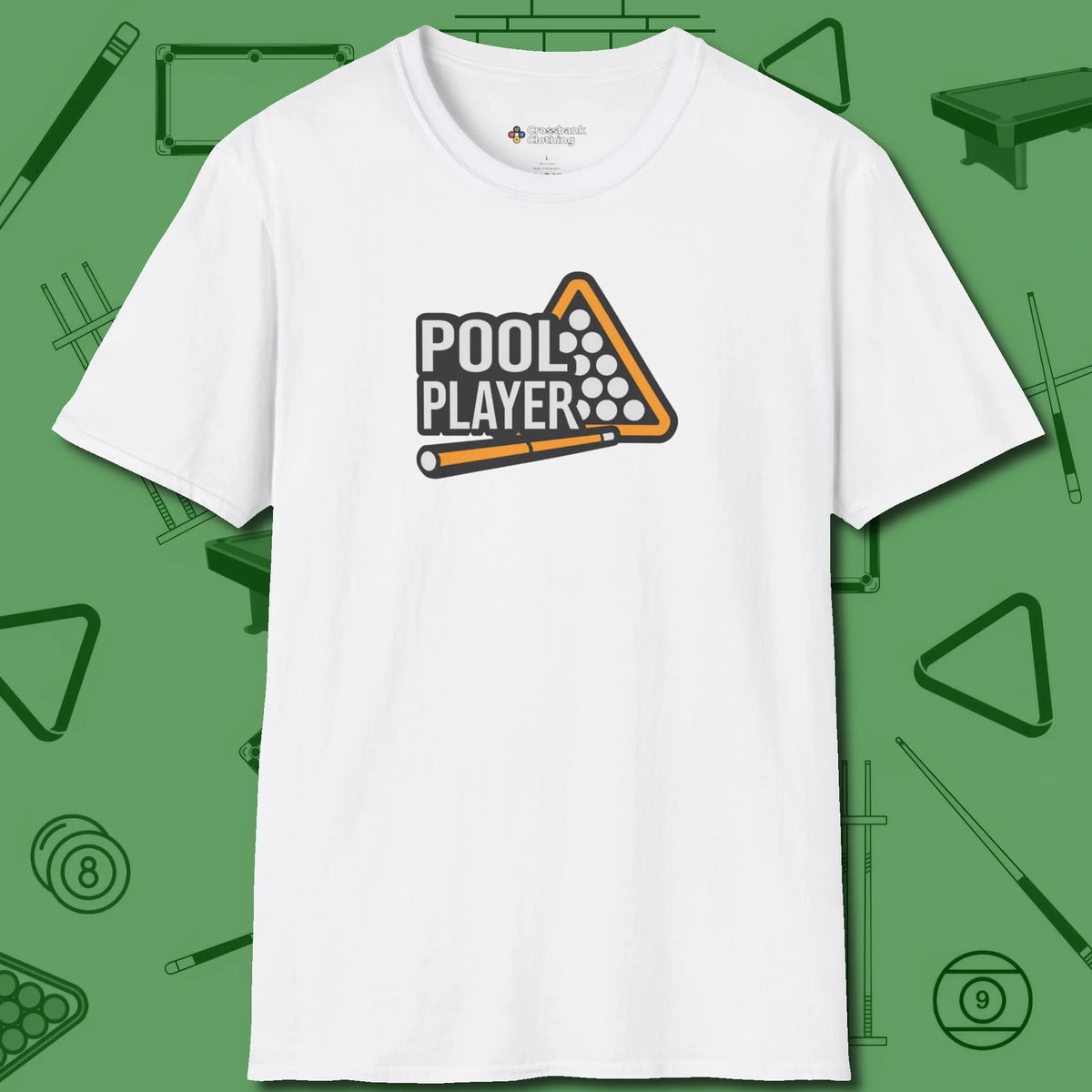 T-Shirt, front view, in White your go-to shirt for league night victories