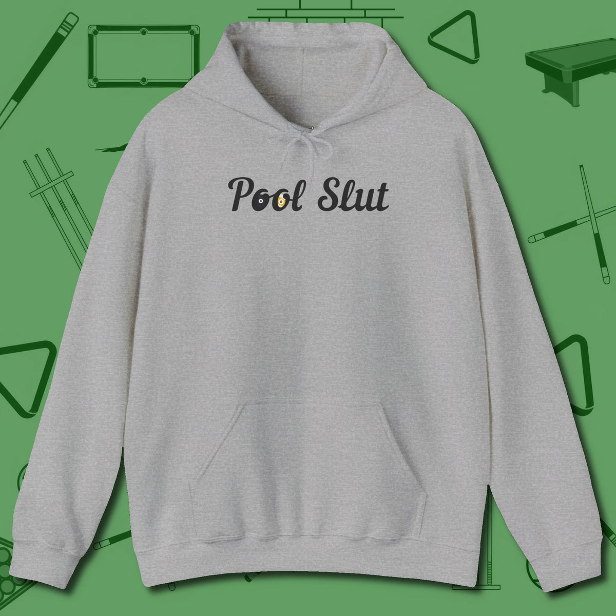 Slut Hoodie, front view, in Sport Grey dress for the shot you want to take