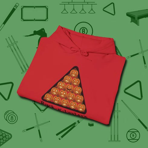 Rack O Lantern Hoodie, folded view, in Red play in style, win in silence