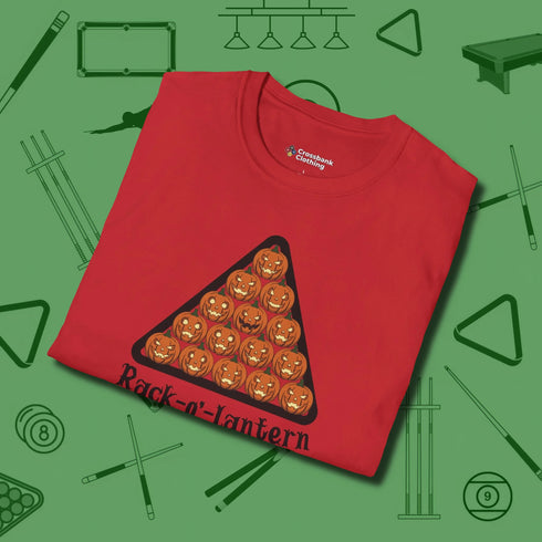 Rack-O'-Lantern T-Shirt, folded view, in Red it’s not a hobby — it’s a lifestyle