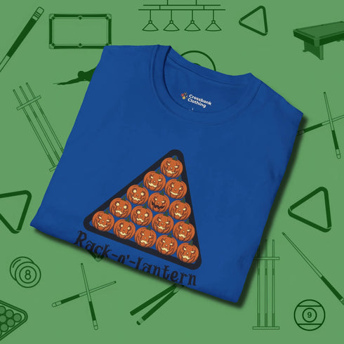 Rack-O'-Lantern T-Shirt, folded view, in Royal for players who live the game