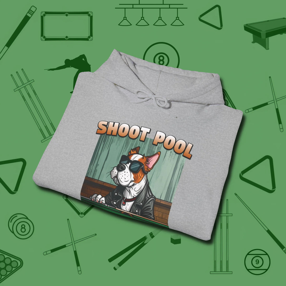 Shoot Get Bitches Hoodie, folded view, in Sport Grey your secret weapon off the table