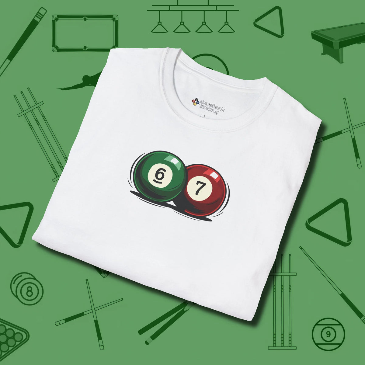 Six Seven T-Shirt, folded view, in White make every shot — and outfit — count