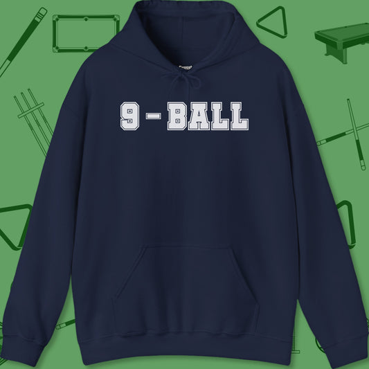 A Hoodie with billiards-themed design from Crossbank Clothing