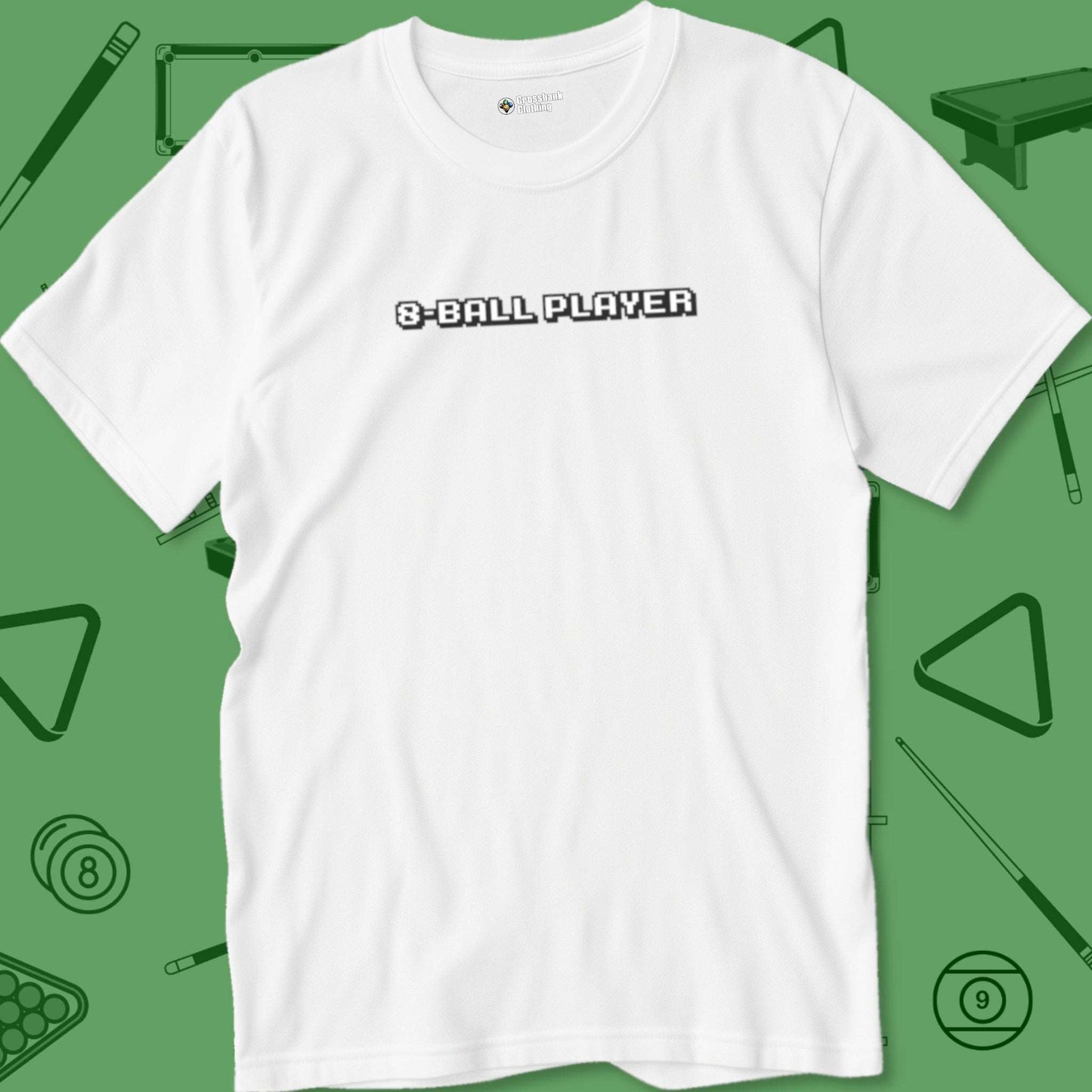 A T-Shirt with billiards-themed design from Crossbank Clothing