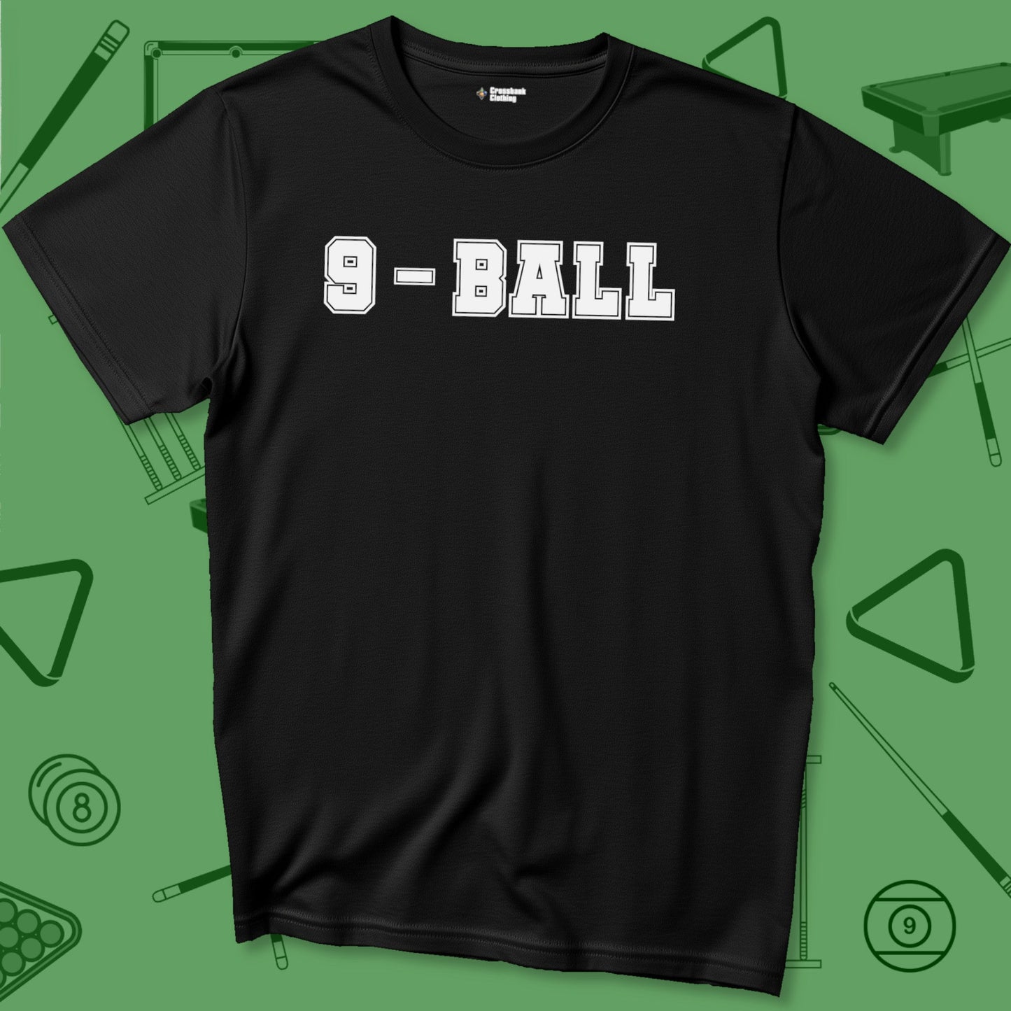 A T-Shirt with billiards-themed design from Crossbank Clothing