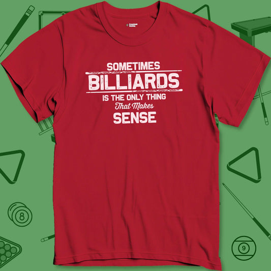 A T-Shirt with billiards-themed design from Crossbank Clothing