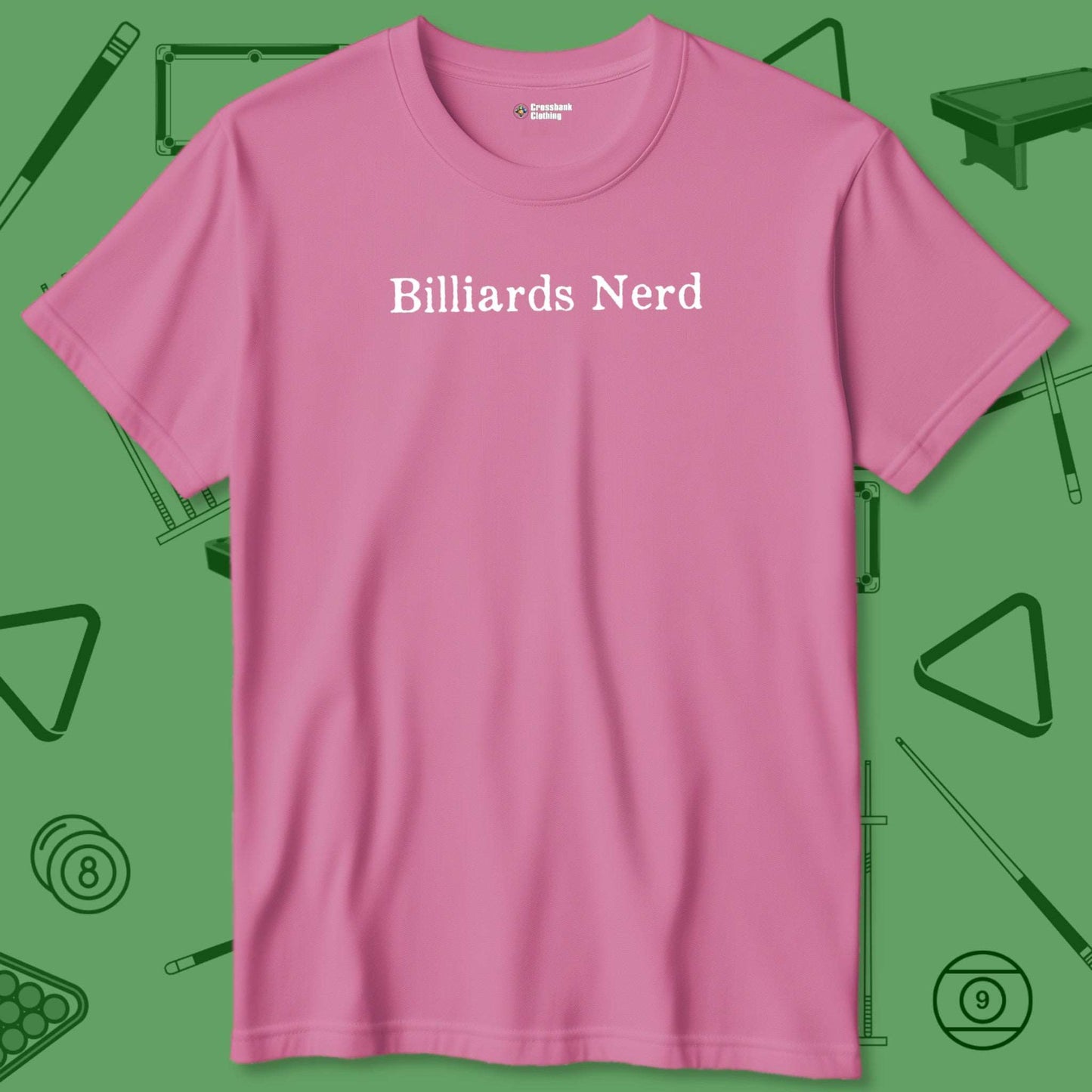 A T-Shirt with billiards-themed design from Crossbank Clothing