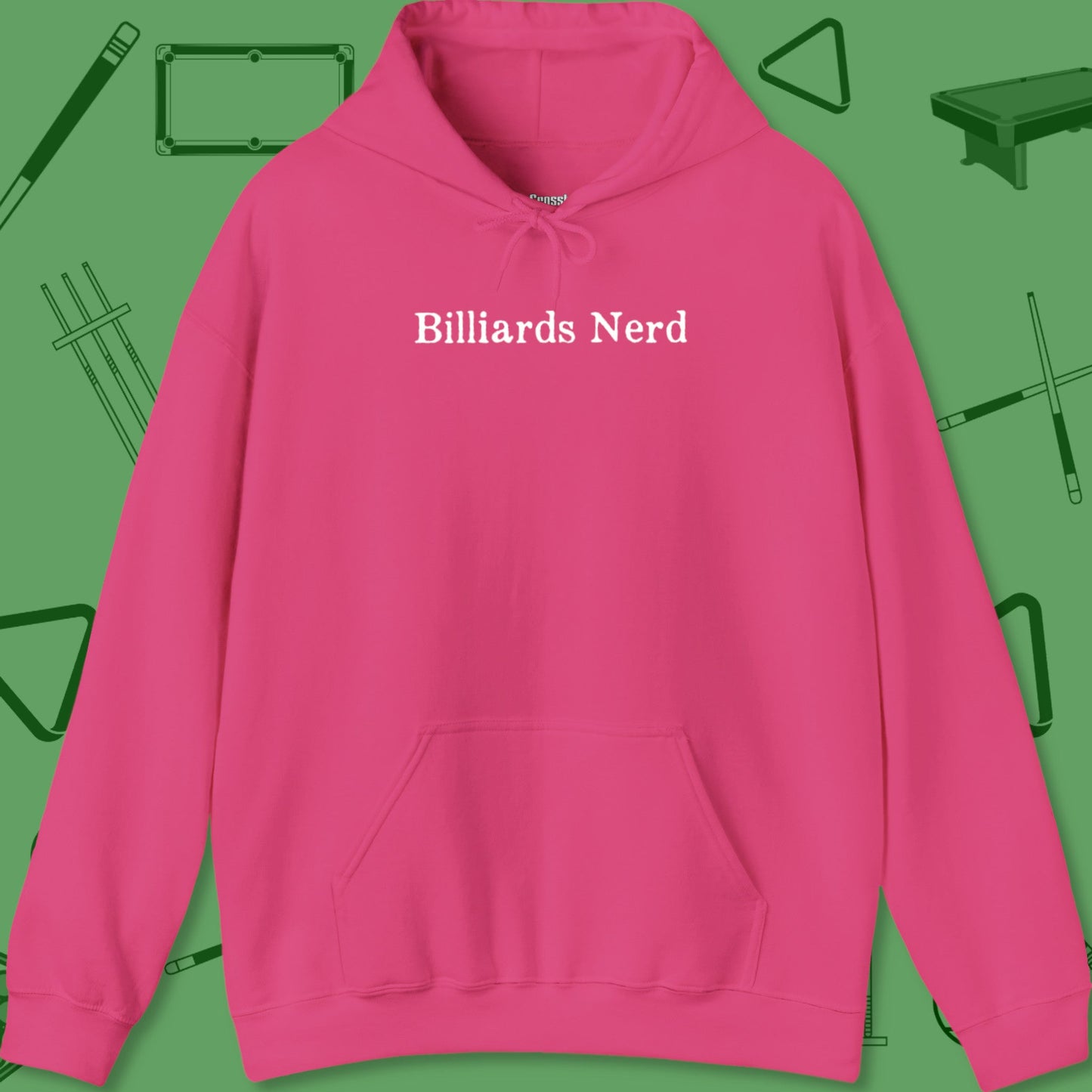 A Hoodie with billiards-themed design from Crossbank Clothing