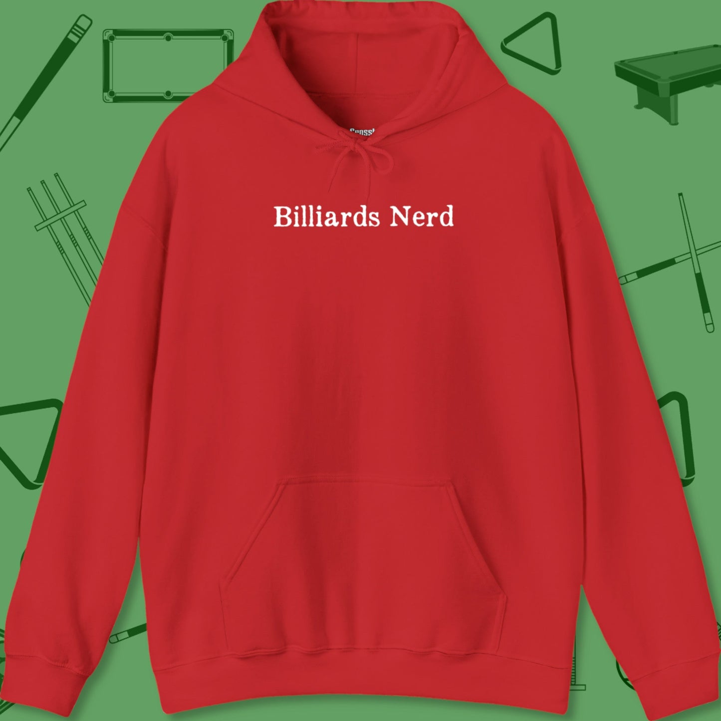 A Hoodie with billiards-themed design from Crossbank Clothing