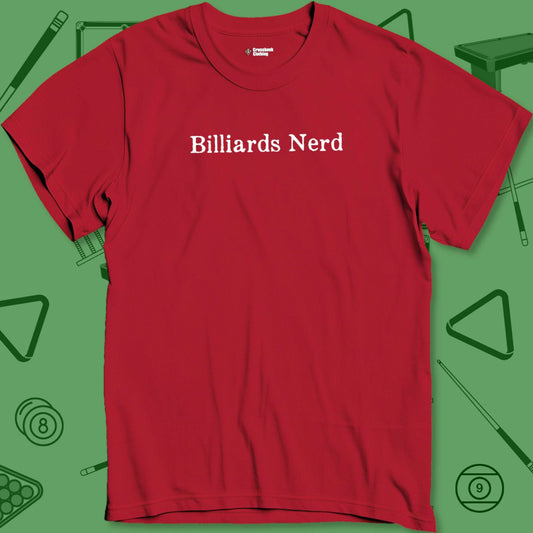 A T-Shirt with billiards-themed design from Crossbank Clothing