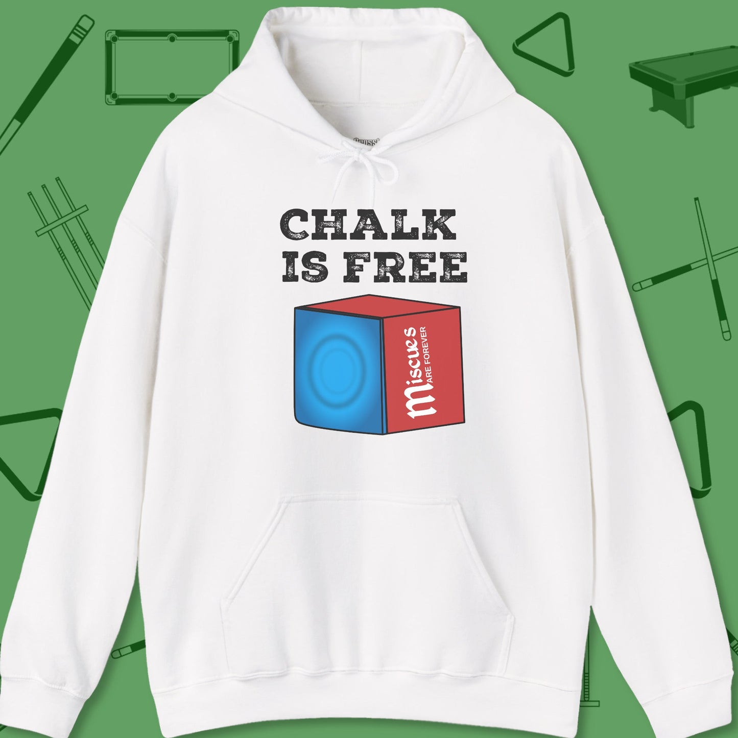 A Hoodie with billiards-themed design from Crossbank Clothing