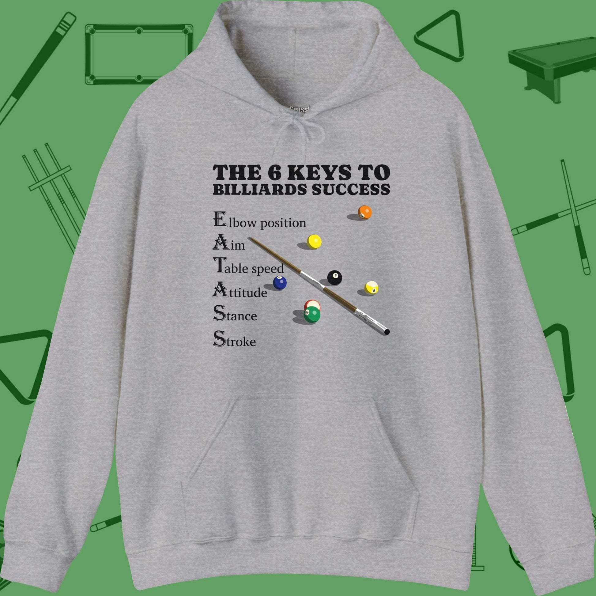 6 Keys to Billiards Success (E.A.T.A.S.S.) Hoodie