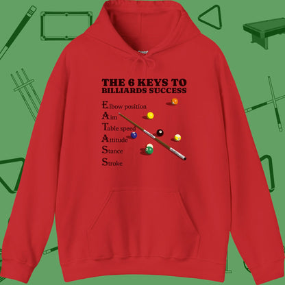 A Hoodie with billiards-themed design from Crossbank Clothing