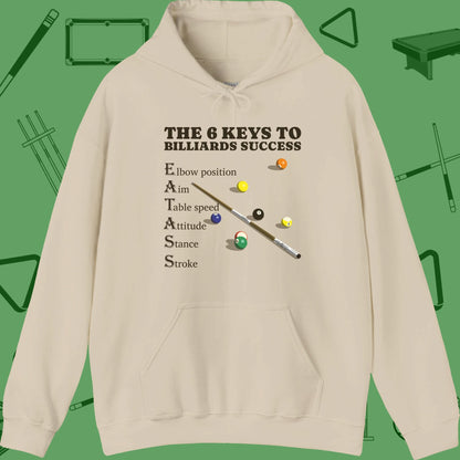 A Hoodie with billiards-themed design from Crossbank Clothing