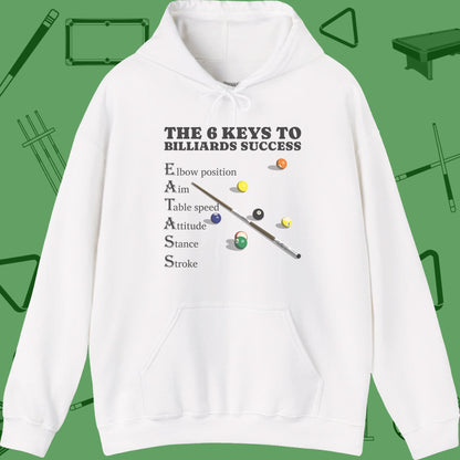 A Hoodie with billiards-themed design from Crossbank Clothing