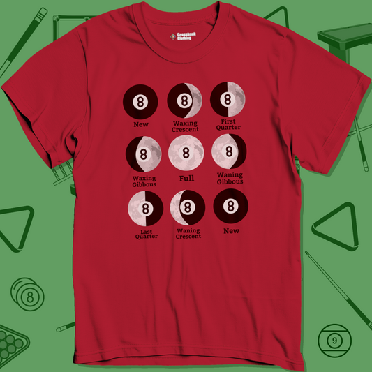 A T-Shirt with billiards-themed design from Crossbank Clothing