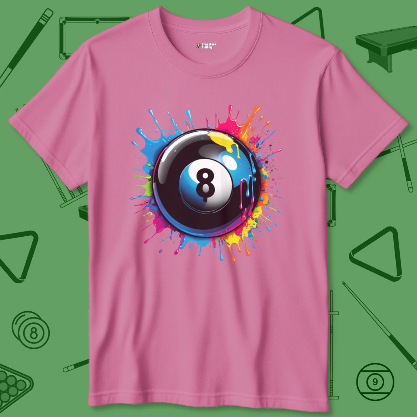 A T-Shirt with billiards-themed design from Crossbank Clothing